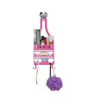 Plastic Hanging Shower Caddy – 3-Tier Bathroom Storage Organizer Rack for Toiletries & Essentials (Pink)