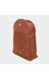Lucky Charm Women's Brown Polyurethane Backpack - (M566)