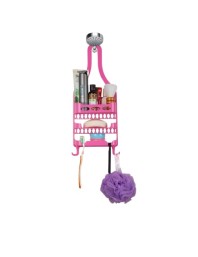 Plastic Hanging Shower Caddy – 3-Tier Bathroom Storage Organizer Rack for Toiletries & Essentials (Pink)