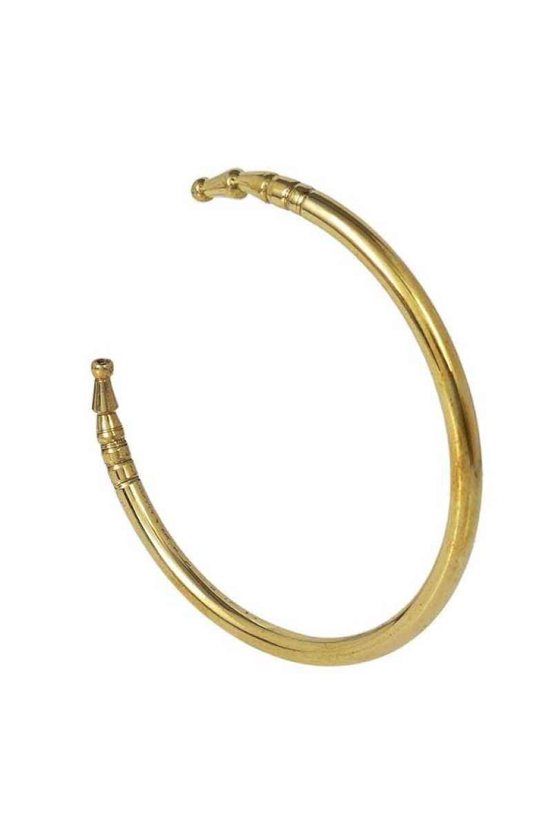 HiTechMart Pure Brass Kada Bracelet – Traditional Open Cuff Bangle for Men & Women