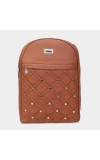 Lucky Charm Women's Brown Polyurethane Backpack - (M566)