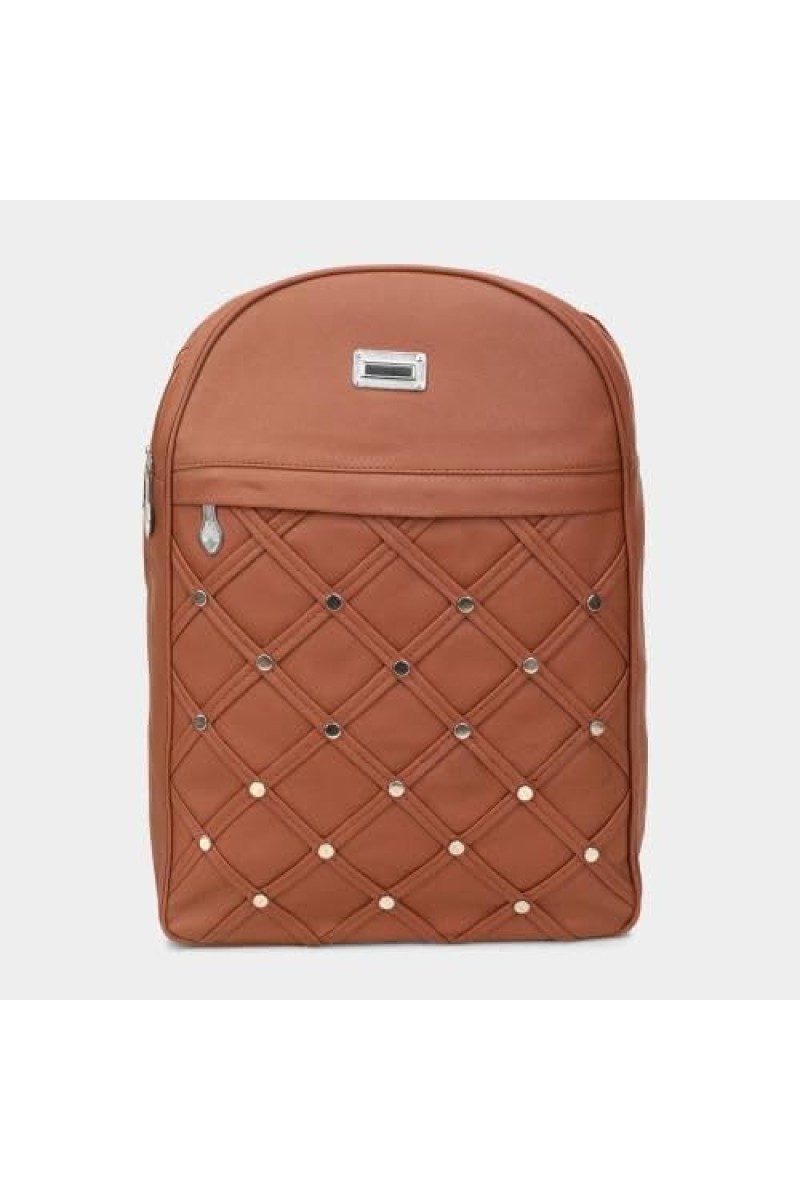 Lucky Charm Women's Brown Polyurethane Backpack - (M566)