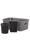 Hitech Home One Marvel No. 20 Black & Silver Plastic Basket (Set of 3)
