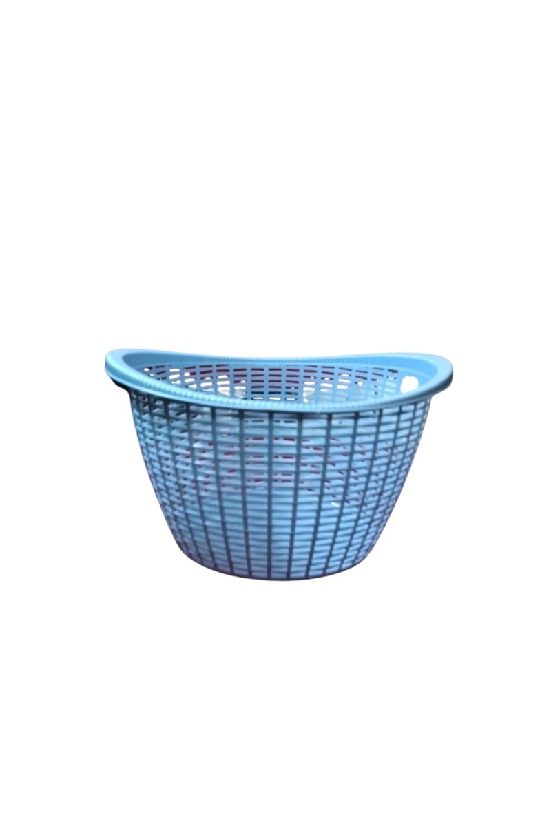Plastic Fruit Basket with Ventilated Mesh Design – Lightweight Multipurpose Kitchen Storage Basket for Fruits & Vegetables | Durable Open Weave Basket for Home Use (Blue)