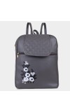Lucky Charm Women's Grey Polyurethane Backpack - (M567)
