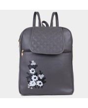 Lucky Charm Women's Grey Polyurethane Backpack - (M567)