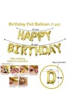 HitechSales Birthday Party Decoration Combo - Happy Birthday Foil Banner (13 Pcs), Latex Balloons (30 Pcs), Ribbon & Small Straw Pipe - Perfect Balloons for Birthday Decoration