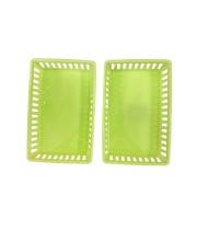 Plastic Handy Basket Green Colour, Ideal For All Bedroom and Home set of 2