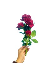 Artificial Red Rose Bouquet (with Pot) – Realistic Faux Roses with Green Leaves, Decorative Fake Flower Stem for Home Décor, Wedding, Valentine’s Day, Anniversary & Table Centerpiece (Mutlicolor)
