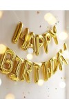 HitechSales Birthday Party Decoration Combo - Happy Birthday Foil Banner (13 Pcs), Latex Balloons (30 Pcs), Ribbon & Small Straw Pipe - Perfect Balloons for Birthday Decoration