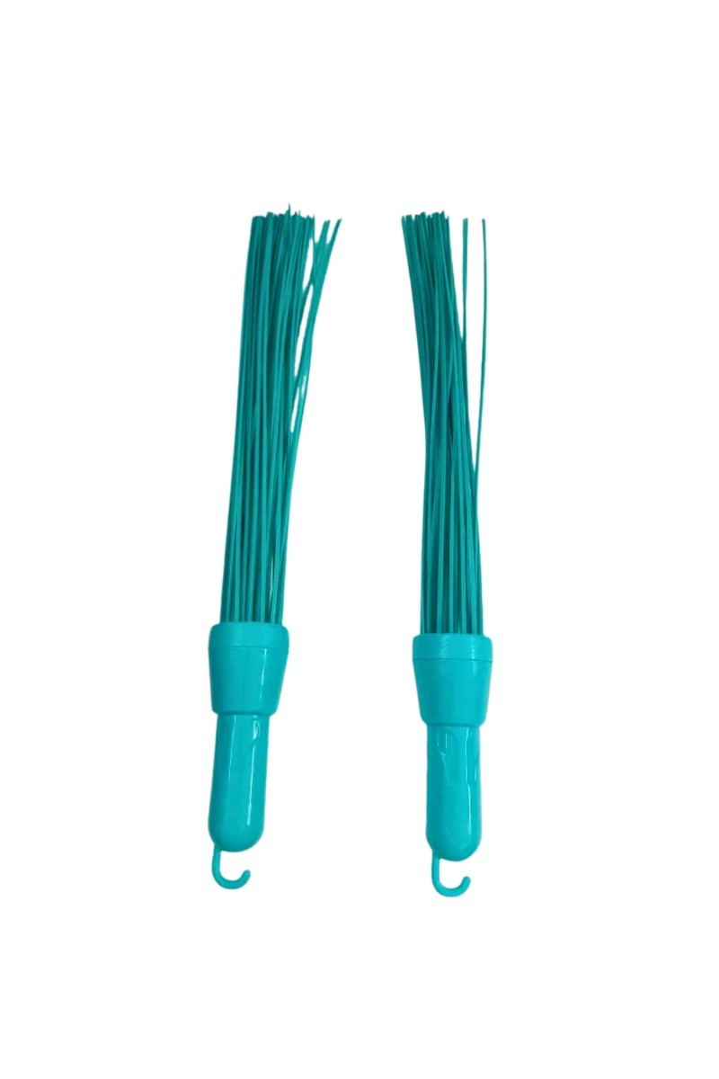 Plastic Kharata Broom for Wet & Dry Cleaning – Durable, Lightweight, and Easy-to-Use Jhadu with Long Handle – Multipurpose Cleaning Brush for Home, Office & Outdoor – Pack of 2 (Blue)