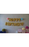 HitechSales Birthday Party Decoration Combo - Happy Birthday Foil Banner (13 Pcs), Latex Balloons (30 Pcs), Ribbon & Small Straw Pipe - Perfect Balloons for Birthday Decoration