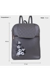 Lucky Charm Women's Grey Polyurethane Backpack - (M567)