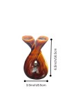 Ceramic Double Face Flower Vase for Living Room, Bedroom & Dining Table | Decorative Glossy Finish Vase for Home Decor & Gifting (Brown Finish)