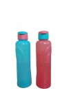 Plastic Bottle - Durable, BPA-Free, Reusable, Leak-Proof, 1L, Eco-Friendly, Travel Friendly, Stylish, Food-Grade, Transparent 1 ltre (set of two) design.