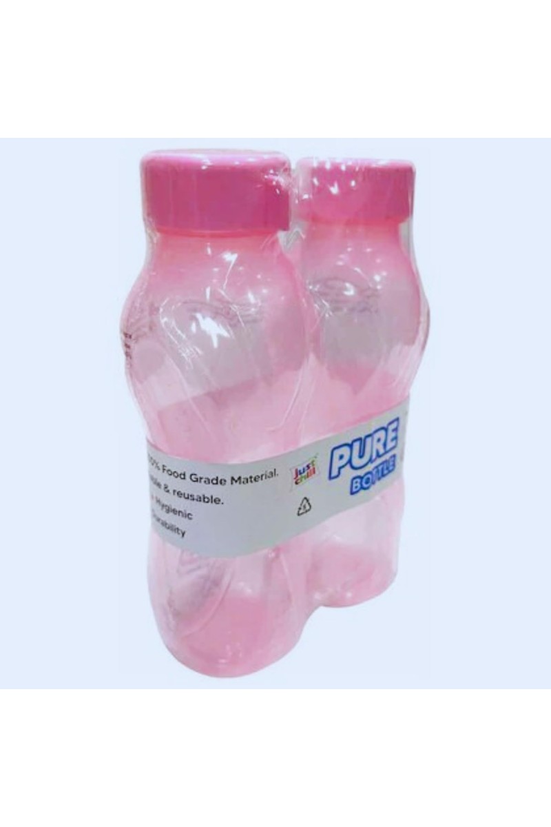 Plastic Water Bottle Set of 2 – 590 ml Each, BPA-Free, Leak-Proof, Reusable, Durable Travel & Gym Bottle – Lightweight, Easy to Carry, Ideal for School, Office, Outdoor Use