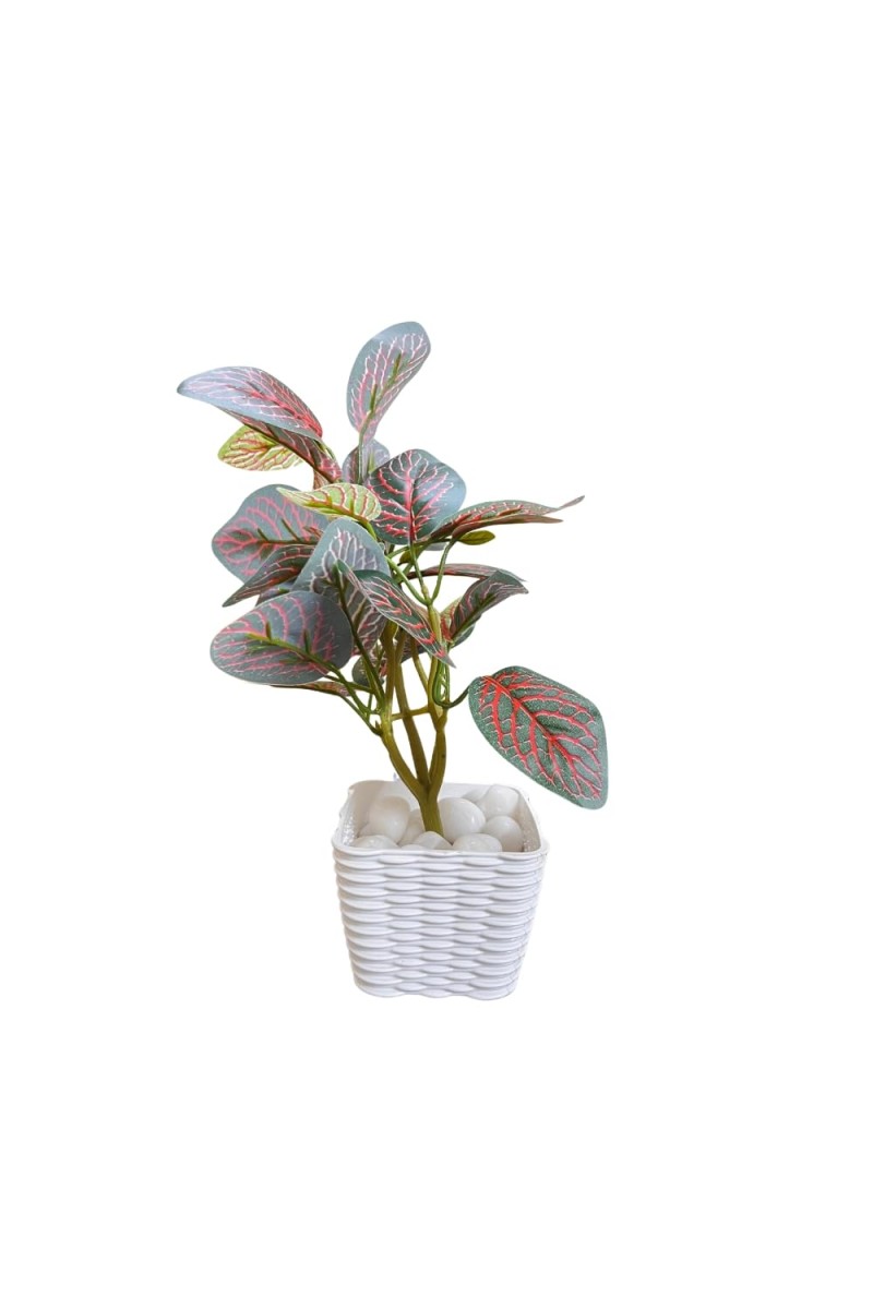 Artificial Leaf Plant with Pot Realistic Faux Greenery Home Office Decor Indoor Outdoor