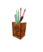 Wooden Pen Holder Stand – Pencil Cup, Makeup Brush Holder, Desk Organizer for Office, Home Decor & Art Supplies Storage