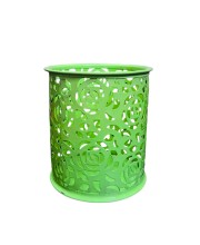 Flower Design Pen Pencil Holder | Light Green Desk Organizer for Office, Study & Home
