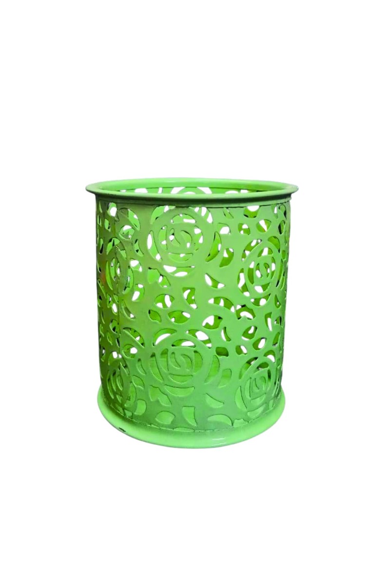 Flower Design Pen Pencil Holder | Light Green Desk Organizer for Office, Study & Home