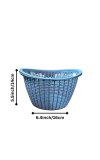 Plastic Fruit Basket with Ventilated Mesh Design – Lightweight Multipurpose Kitchen Storage Basket for Fruits & Vegetables | Durable Open Weave Basket for Home Use (Blue)