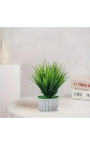 HiTechMart Artificial Grass Plant in White Ceramic Pot – Realistic Faux Greenery for Home & Office Décor
