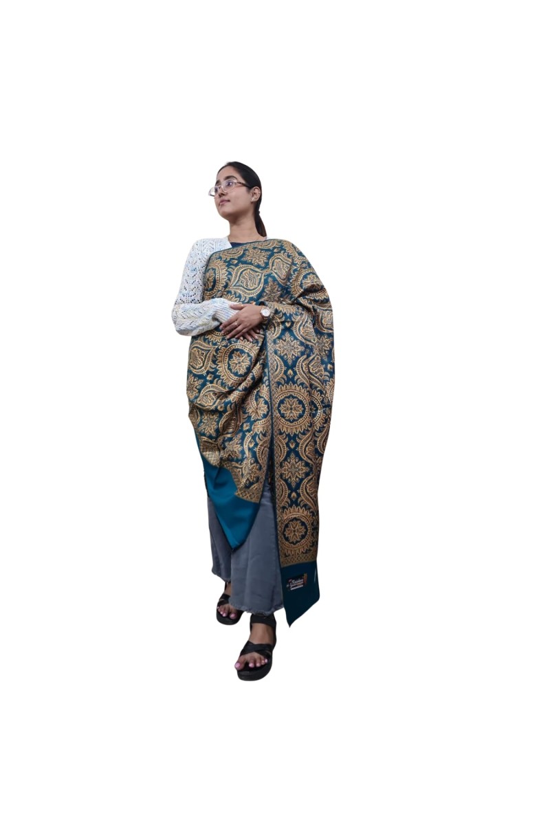 Women’s Traditional Shawl | Soft & Warm Winter Wrap Stole | Elegant Ethnic Design for Casual | Fashion Shawl for Women (Green)