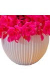 HiTechMart Artificial Rose Flower Arrangement in Vase – Lifelike Hot Pink Faux Roses for Home Décor, Office, Living Room, Table Centerpiece, and Gift – Elegant & Maintenance-Free