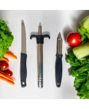 3-in-1 Kitchen Utility Set – S.S Peeler, Gas Lighter, and Veg Knife – Must-Have Tools for Every Kitchen