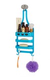 Plastic Hanging Shower Caddy – 3-Tier Bathroom Storage Organizer Rack for Toiletries & Essentials (Blue)