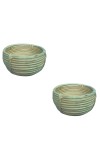 Handwoven Bamboo Basket Bowl – Round Natural Rattan Storage Basket for Kitchen, Tabletop, Fruit, Bread & Home Décor (set of 2) (2)