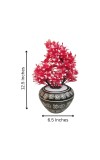 Artificial Flower Bunch with Designer Pot | 12.5 x 6.5 Inches Decorative Faux Floral Vase for Home, Office & Gift Use