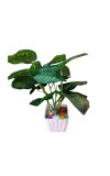 Artificial Indoor Leaf Plant with Pot – Realistic Faux Greenery, No Maintenance, Perfect for Home, Office or Shelf Décoration.