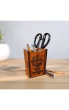 Wooden Pen Holder Stand – Pencil Cup, Makeup Brush Holder, Desk Organizer for Office, Home Decor & Art Supplies Storage