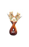 Ceramic Double Face Flower Vase for Living Room, Bedroom & Dining Table | Decorative Glossy Finish Vase for Home Decor & Gifting (Brown Finish)