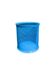 Blue Round Mesh Pen Stand Pencil Holder I Desk Organizer for Office, Study & Home | Desk Organizer for Office, Study & Home (Blue)