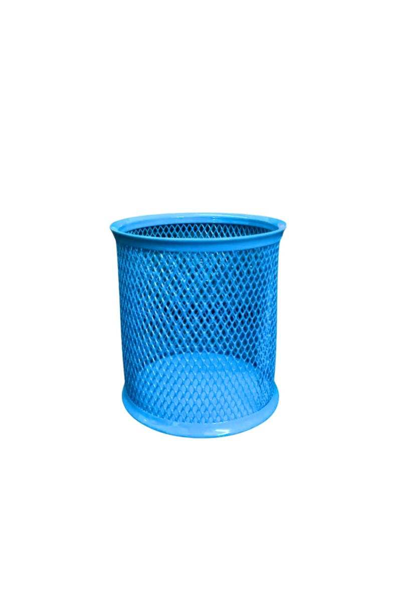 Blue Round Mesh Pen Stand Pencil Holder I Desk Organizer for Office, Study & Home | Desk Organizer for Office, Study & Home (Blue)