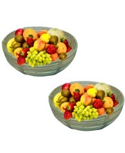 Round Bamboo Basket – Natural Woven Serving & Storage Basket for Fruit, Bread & Home Décor (set of 2)