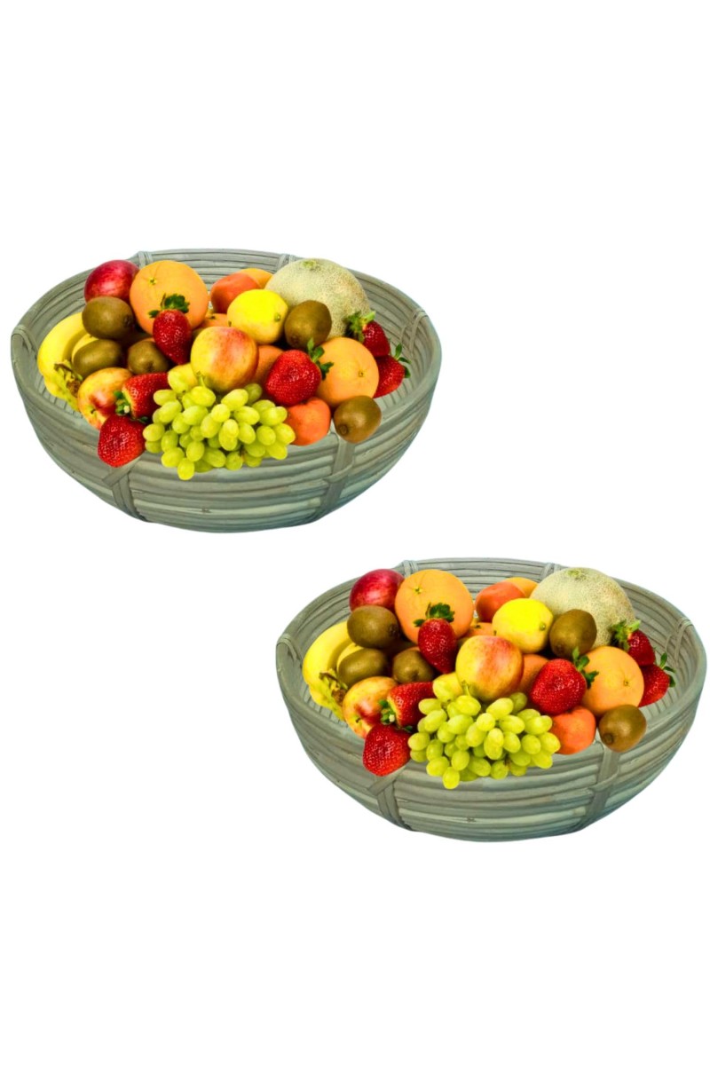 Round Bamboo Basket – Natural Woven Serving & Storage Basket for Fruit, Bread & Home Décor (set of 2)