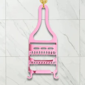 Plastic Hanging Shower Caddy – 3-Tier Bathroom Storage Organizer Rack for Toiletries & Essentials (Pink)