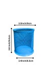 Blue Round Mesh Pen Stand Pencil Holder I Desk Organizer for Office, Study & Home | Desk Organizer for Office, Study & Home (Blue)