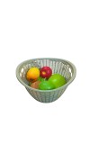 Plastic Fruit Basket with Ventilated Mesh Design – Lightweight Multipurpose Kitchen Storage Basket for Fruits & Vegetables | Durable Open Weave Basket for Home Use (Grey). (Grey)