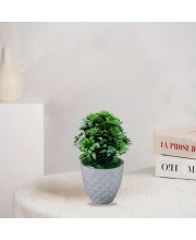 HiTechMart Artificial Green Plant with Decorative Pot – Realistic Faux Potted Plant for Home & Office Décor