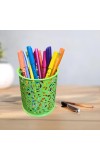 Flower Design Pen Pencil Holder | Light Green Desk Organizer for Office, Study & Home