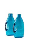 Reusable Large Capacity Water Bottle with Handle, Durable Plastic Drinking Bottle, Blue (Set of 2) (Blue)