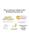 HitechSales Birthday Party Decoration Combo - Happy Birthday Foil Banner (13 Pcs), Latex Balloons (30 Pcs), Ribbon & Small Straw Pipe - Perfect Balloons for Birthday Decoration