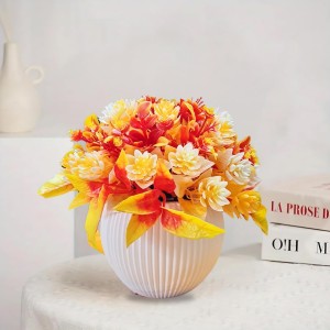 HiTechMart Artificial Flower Arrangement with Vase – Lifelike Orange & Yellow Faux Bouquet for Home Décor, Office, Living Room, Table Centerpiece, and Gift – Elegant & Maintenance-Free HiTechMart Artificial Flower Arrangement with Vase – Lifelike Orange & Yellow Faux Bouquet for Home Décor, Office, Living Room, Table Centerpiece, and Gift – Elegant & Maintenance-Free