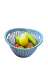 Plastic Fruit Basket with Ventilated Mesh Design – Lightweight Multipurpose Kitchen Storage Basket for Fruits & Vegetables | Durable Open Weave Basket for Home Use (Blue)