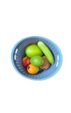 Plastic Fruit Basket with Ventilated Mesh Design – Lightweight Multipurpose Kitchen Storage Basket for Fruits & Vegetables | Durable Open Weave Basket for Home Use (Blue)