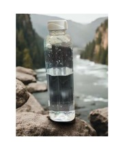 Transparent Plastic Water Bottle – 1 Liter, Slim Design with White Cap, BPA-Free Transparent Plastic Water Bottle – 1 Liter, Slim Design with White Cap, BPA-Free